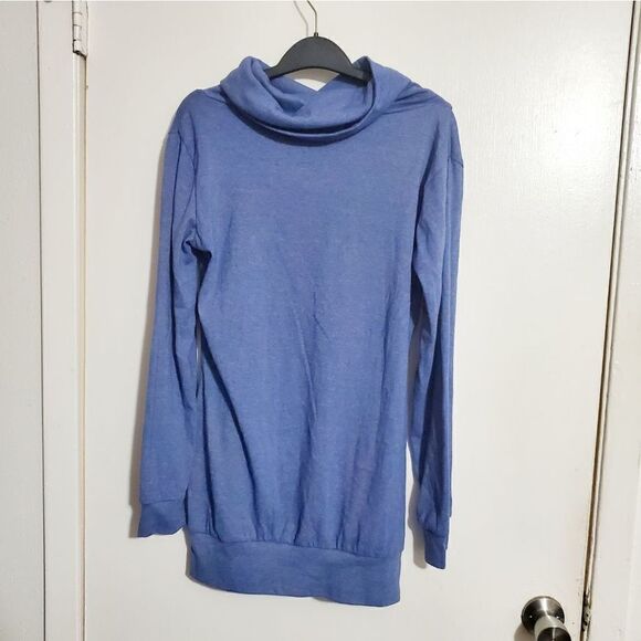 Lavaca VTG  Blue Cowl Neck Tunic Top Size Medium - Picture 5 of 10